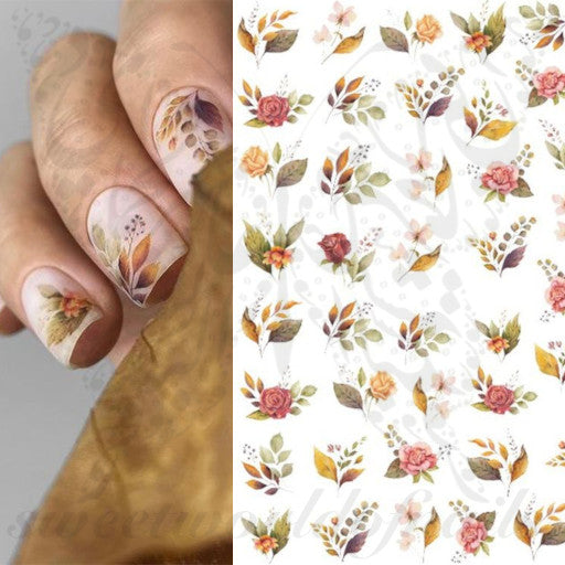 2pcs Fall Maple Leaves Nail Art Stickers Gradient Golden Leaf DlY Spring Nail  Decals 3D Letter Nail Art Sliders Decoration Tools | SHEIN